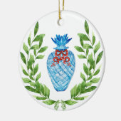 Weihnachtsmann Blue & White Ginger Jar Keramik Ornament (Links)
