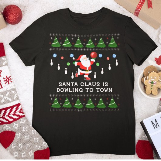 Weihnachtsmann Bowling in die Stadt T-Shirt