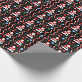 Weihnachtsmann Bowling-Muster Geschenkpapier (Ecke)
