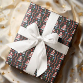 Weihnachtsmann Bowling-Muster Geschenkpapier