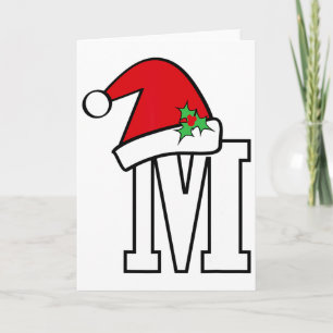 Weihnachtsmann-Brief M Süßes Weihnachts-Monogramm- Karte
