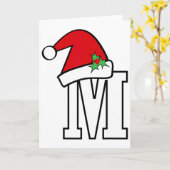 Weihnachtsmann-Brief M süßes Weihnachts-Monogramm- Karte (Gelbe Blume)