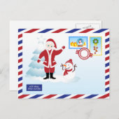 Weihnachtsmann-Briefumschlag Feiertagspostkarte (Vorne/Hinten)