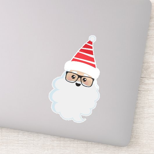 Weihnachtsmann, Brille, Hipster Weihnachten Aufkleber (Detail)