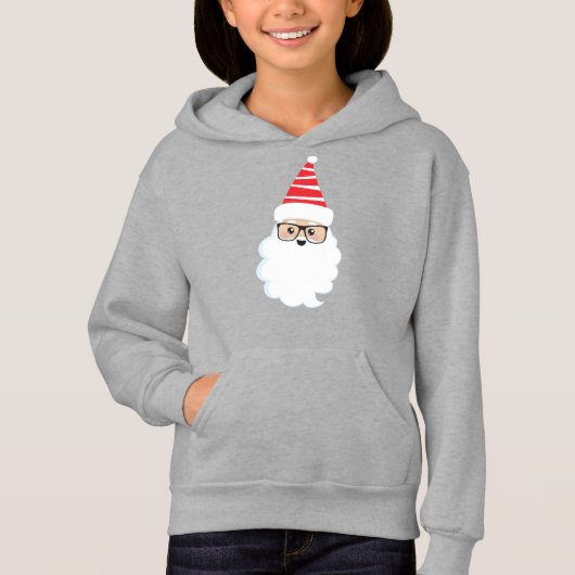 Weihnachtsmann, Brille, Hipster Weihnachten Hoodie (Vorderseite)