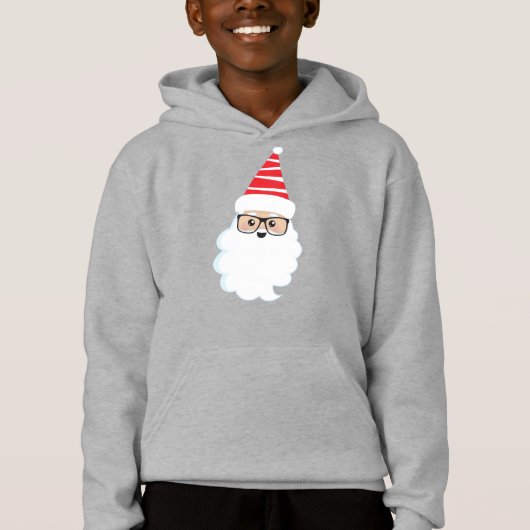 Weihnachtsmann, Brille, Hipster Weihnachten Hoodie (Vorderseite)