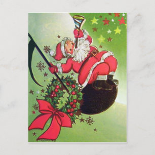 Weihnachtsmann bringt Weihnachtsfreude Postkarte