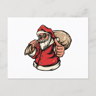 Weihnachtsmann bringt Weihnachtsgeschenke Kostüme Postkarte