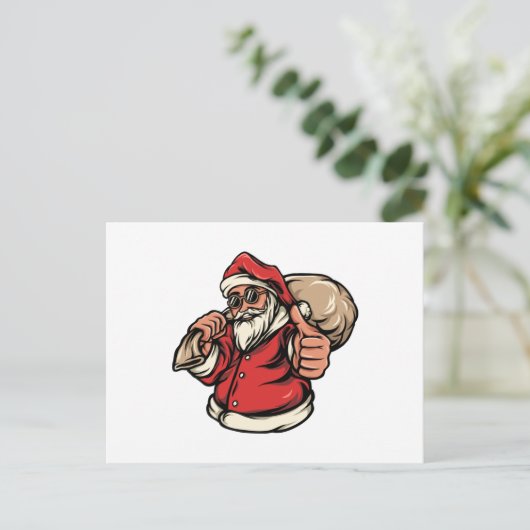 Weihnachtsmann bringt Weihnachtsgeschenke Kostüme Postkarte (Stehend Vorderseite)