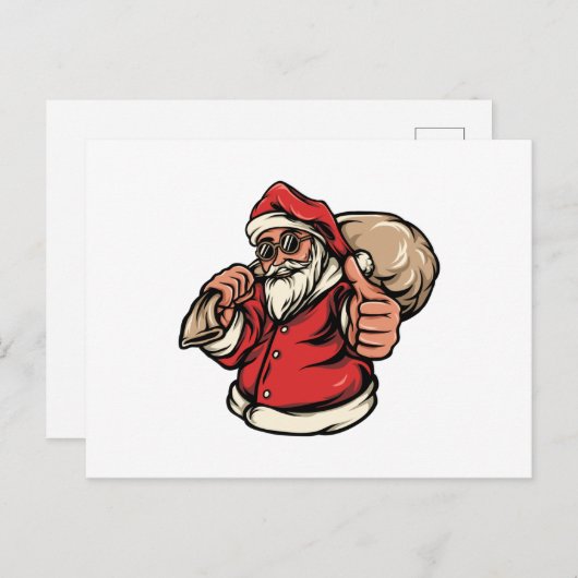 Weihnachtsmann bringt Weihnachtsgeschenke Kostüme Postkarte (Vorne/Hinten)
