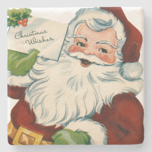 Weihnachtsmann bringt Weihnachtsgrüße Steinuntersetzer