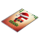 Weihnachtsmann Buchstabe F mit Weihnachtskranz Akz Notizblock (Linke Seite)
