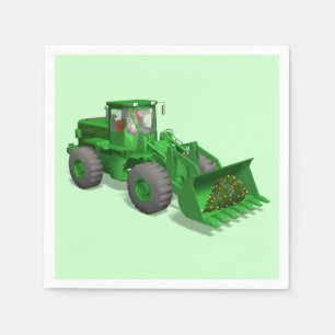Weihnachtsmann Bulldozerfahrer Serviette