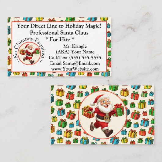 Weihnachtsmann Business Card Holiday Magie Visitenkarte (Vorne/Hinten)