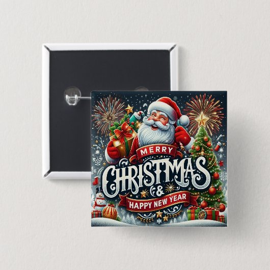 Weihnachtsmann Button (Vorne & Hinten)