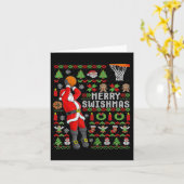 Weihnachtsmann-Bysketbyll-Spieler - Slam Dunk Ugly Karte (Gelbe Blume)