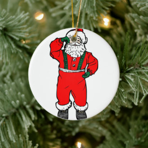 Weihnachtsmann Cartoon-Illustration Keramik Ornament