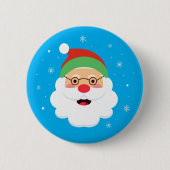 Weihnachtsmann Charm | Illustrierter Santa Knopf Button (Vorderseite)