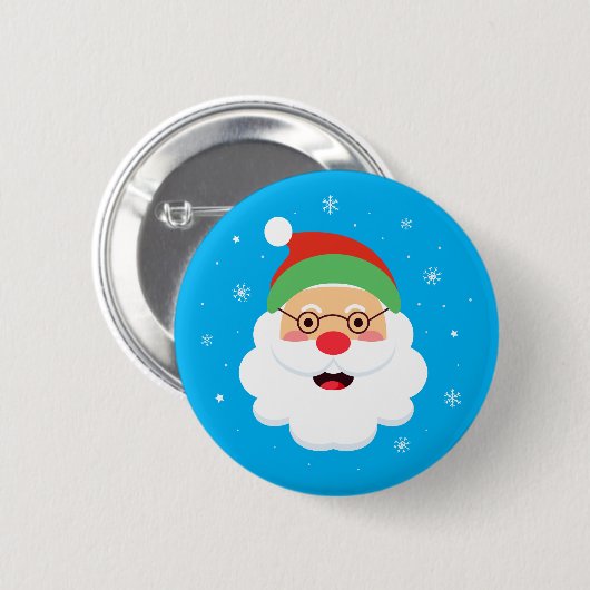Weihnachtsmann Charm | Illustrierter Santa Knopf Button (Vorne & Hinten)