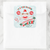 Weihnachtsmann, Cheerleader Quadratischer Aufkleber (Tasche)