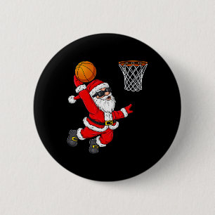 Weihnachtsmann Claus Dunking A Bysketbyll Boys Ki Button