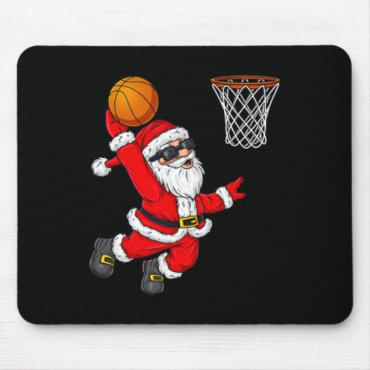 Weihnachtsmann Claus Dunking A Bysketbyll Boys Ki Mousepad (Vorne)