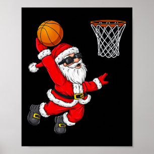Weihnachtsmann Claus Dunking A Bysketbyll Boys Ki Poster