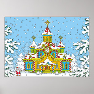 Weihnachtsmann,Claus,Haus,Winter,Frost,gr Poster