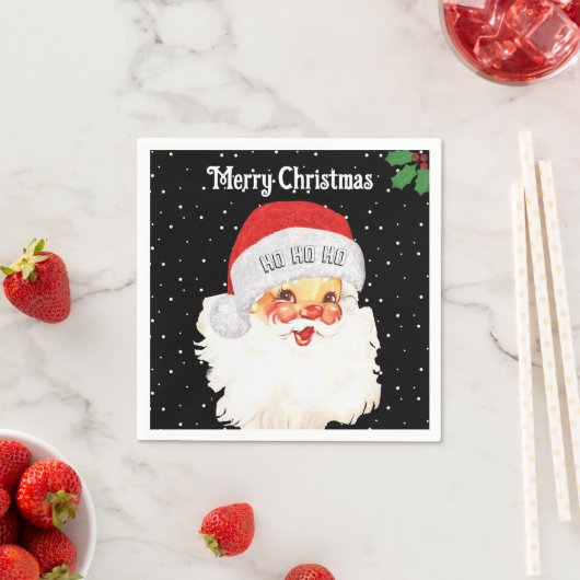 Weihnachtsmann Claus HO HO HO Serviette (Beispiel)