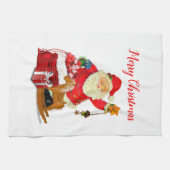 Weihnachtsmann-Claus Holiday-Zuhause Geschirrtuch (Horizontal)