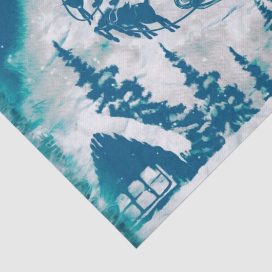 Weihnachtsmann-Claus Reindeer-Landschaft Seidenpapier (Ausschnitt)