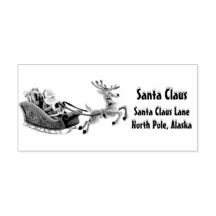 Weihnachtsmann Claus Sleigh Reindeer Gummistempel