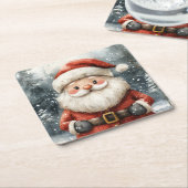 Weihnachtsmann-Claus Snowfall Untersetzer (angewinkelt)