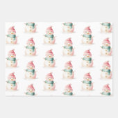 Weihnachtsmann Claus Snowman Geschenkpapier Set (Vorderseite 3)