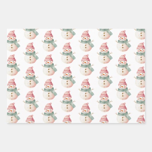 Weihnachtsmann Claus Snowman Geschenkpapier Set (Vorderseite 2)