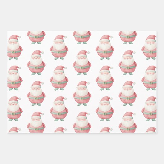 Weihnachtsmann Claus Snowman Geschenkpapier Set (Vorderseite)
