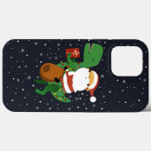 Weihnachtsmann-Claus T-rex Dinosaur Sleigh Case-Mate iPhone Hülle (Rückseite (Horizontal))