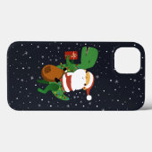 Weihnachtsmann-Claus T-rex Dinosaur Sleigh Case-Mate iPhone Hülle (Rückseite (Horizontal))