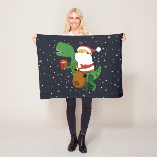 Weihnachtsmann-Claus T-rex Dinosaur Sleigh Fleecedecke (Beispiel)