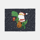 Weihnachtsmann-Claus T-rex Dinosaur Sleigh Fleecedecke (Vorderseite (Horizontal))