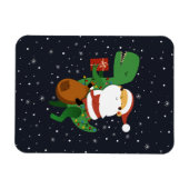 Weihnachtsmann-Claus T-rex Dinosaur Sleigh Magnet (Horizontal)