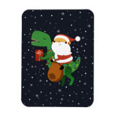 Weihnachtsmann-Claus T-rex Dinosaur Sleigh Magnet (Vertikal)