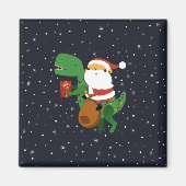 Weihnachtsmann-Claus T-rex Dinosaur Sleigh Magnet (Vorne)
