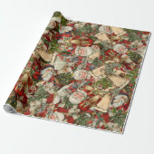 Weihnachtsmann Collage Geschenkpapier (Ungerollt)