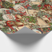 Weihnachtsmann Collage Geschenkpapier (Ecke)