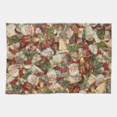 Weihnachtsmann-Collage Geschirrtuch (Horizontal)