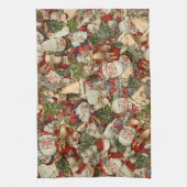 Weihnachtsmann-Collage Geschirrtuch (Vertikal)