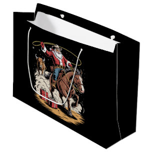 Weihnachtsmann Cowboy Vintage Weihnachten Pferd Ku Große Geschenktüte