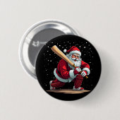 Weihnachtsmann Cricket Spieler Weihnachten Winter  Button (Vorne & Hinten)