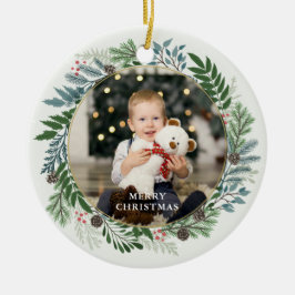 Weihnachtsmann Custom 2-Foto Keramik Ornament